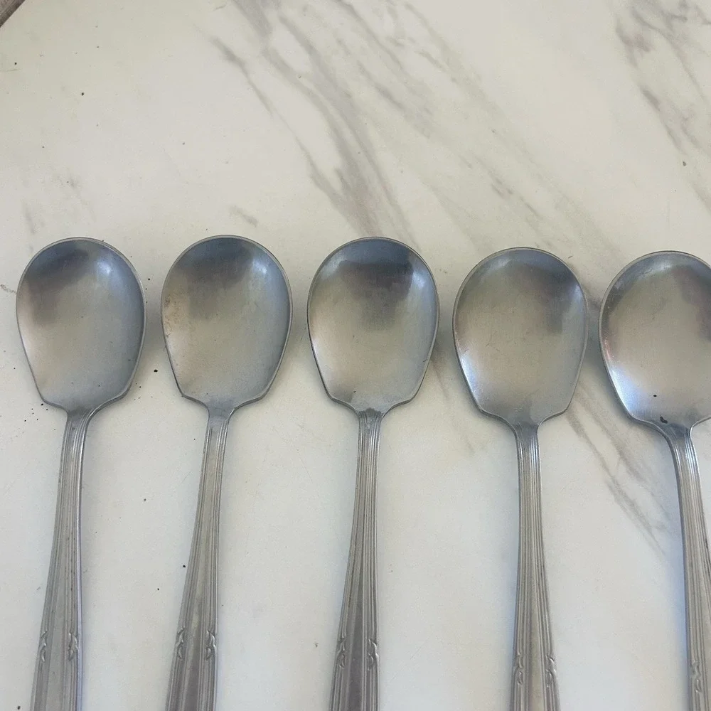 Solingen Germany Krusius‎ Springrose Stainless Soup Spoon 6